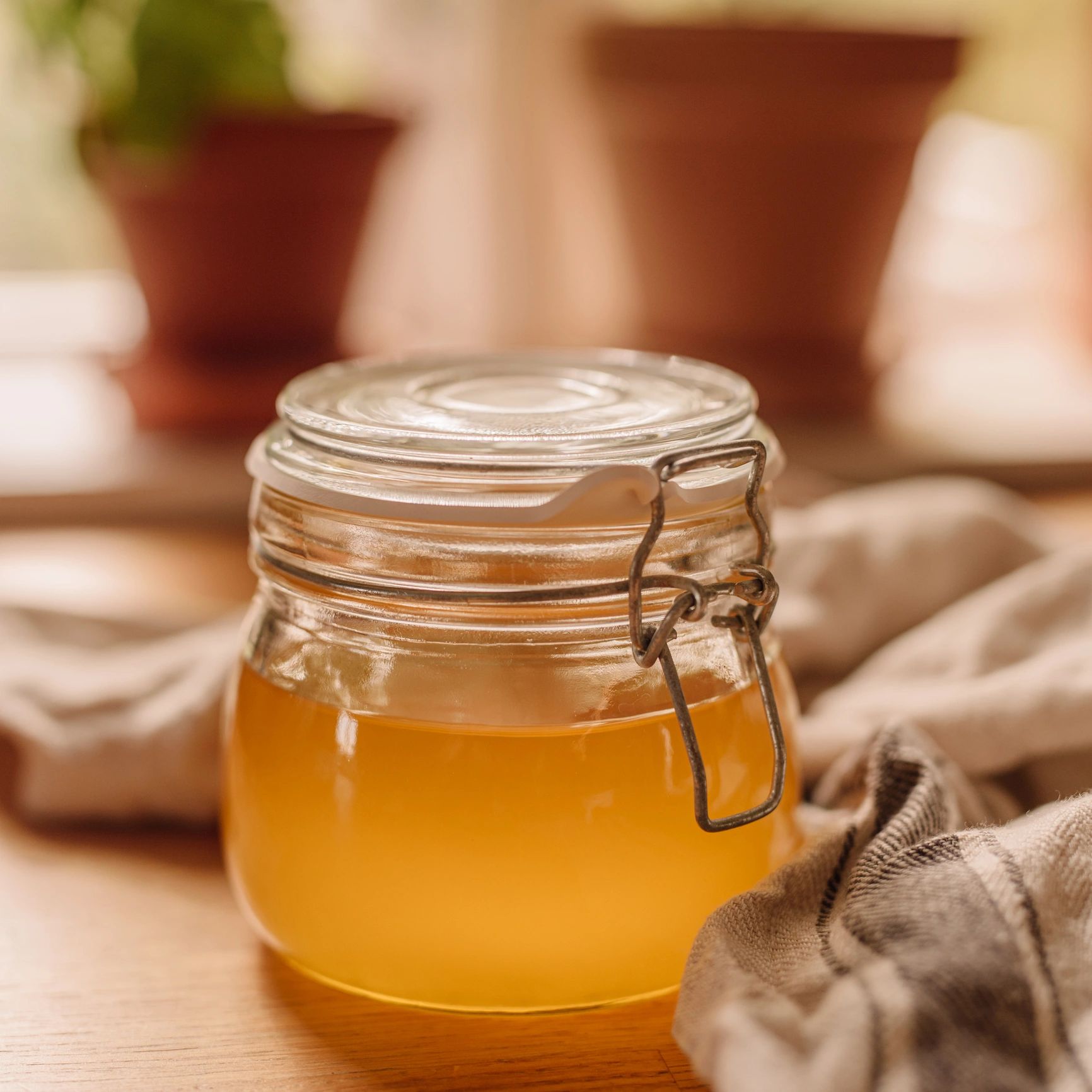 Jar of clarified butter for wholesome nutrition